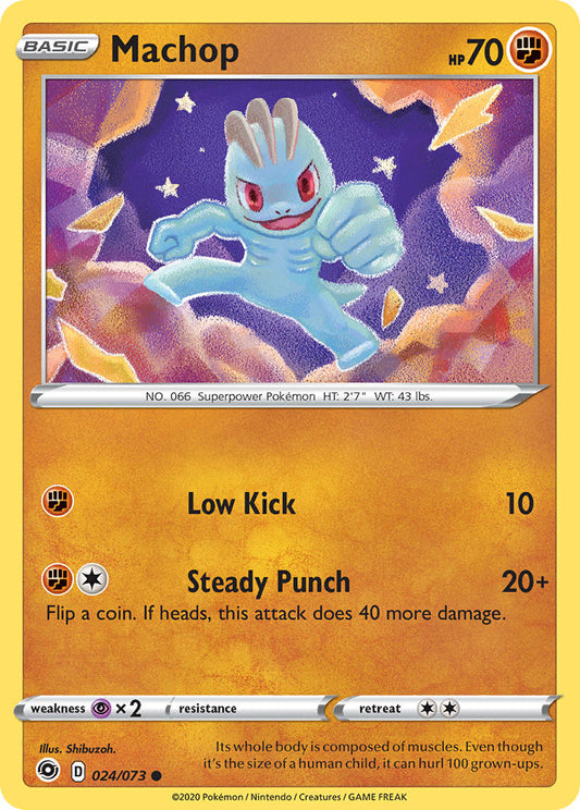 (024/073) Pokemon TCG Champion������s Path Single: Machop Reverse Holo Common