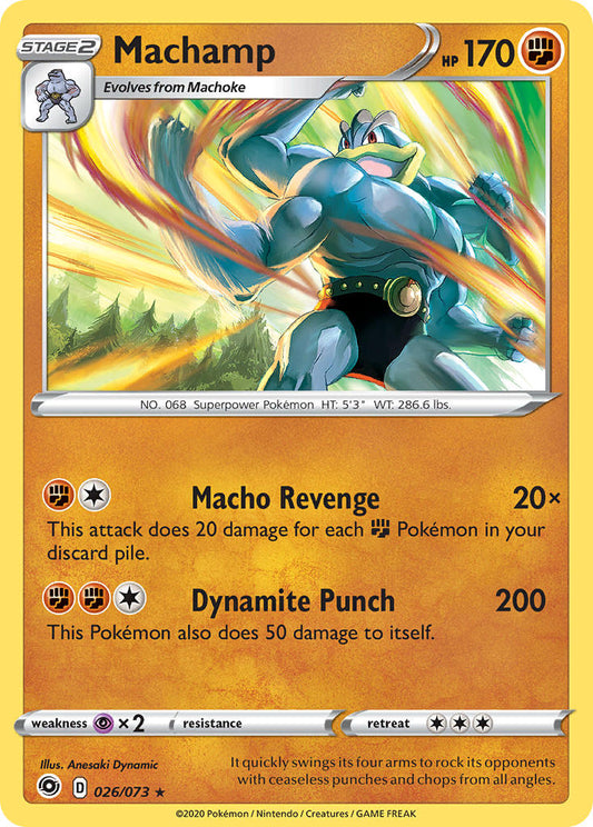 (026/073) Pokemon TCG Champion������s Path Single: Machamp  Holo Rare