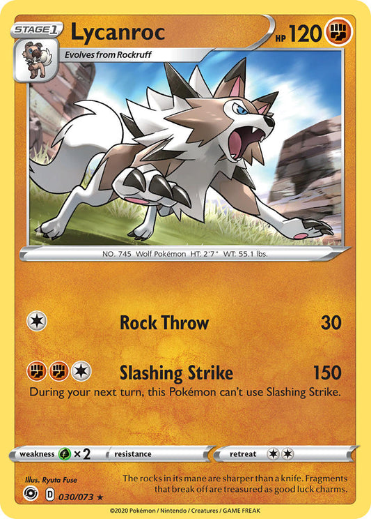 (030/073) Pokemon TCG Champion������s Path Single: Lycanroc  Holo Rare