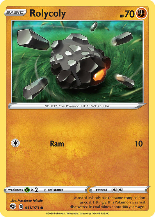 (031/073) Pokemon TCG Champion������s Path Single: Rolycoly Reverse Holo Common