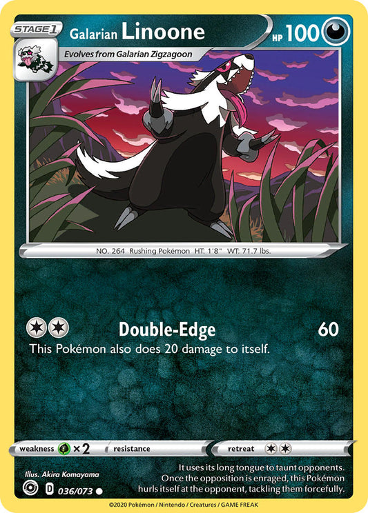 (036/073) Pokemon TCG Champion������s Path Single: Galarian Linoone  Common