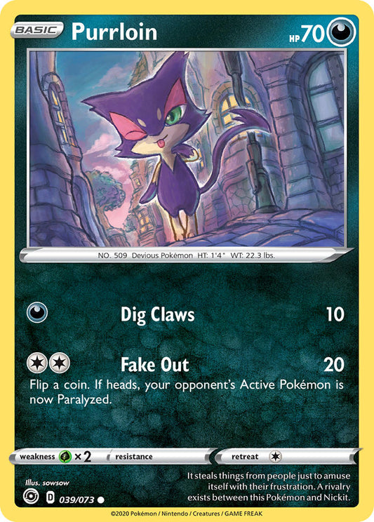 (039/073) Pokemon TCG Champion������s Path Single: Purrloin  Common
