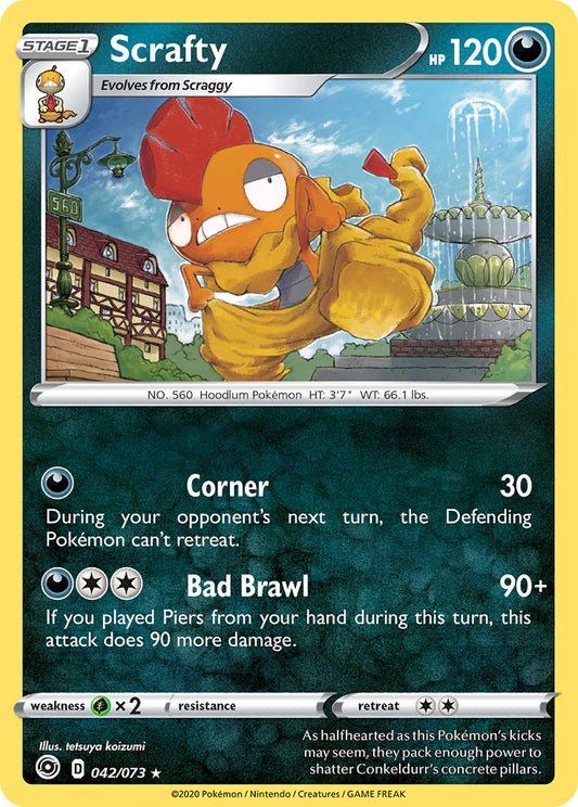 (042/073) Pokemon TCG Champion������s Path Single: Scrafty Reverse Holo Holo Rare