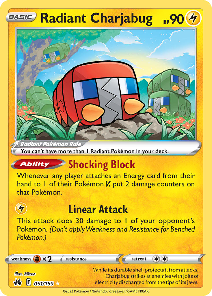(051/159) Pokemon TCG Crown Zenith Single: Radiant Charjabug  Ultra Rare