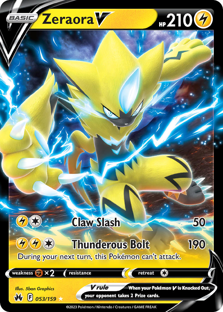 (053/159) Pokemon TCG Crown Zenith Single: Zeraora V  Ultra Rare