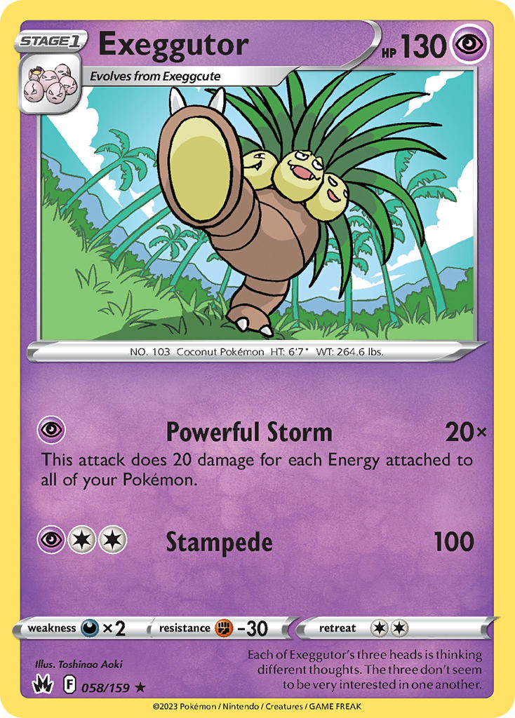 (058/159) Pokemon TCG Crown Zenith Single: Exeggutor  Rare