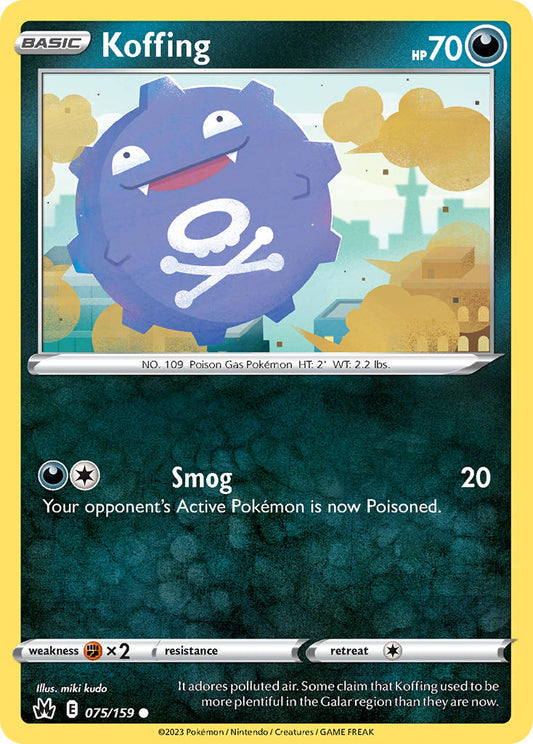 (075/159) Pokemon TCG Crown Zenith Single: Koffing Reverse Holo Common