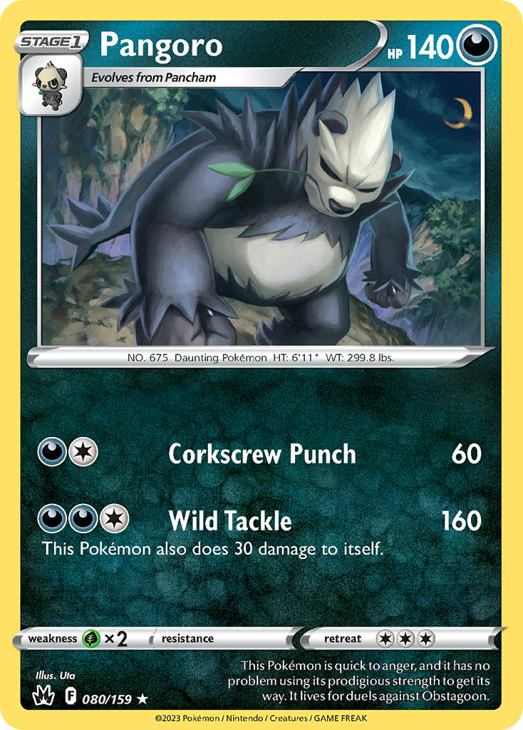 (080/159) Pokemon TCG Crown Zenith Single: Pangoro  Rare
