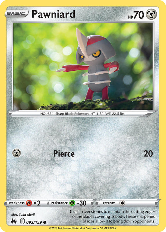 (092/159) Pokemon TCG Crown Zenith Single: Pawniard  Common