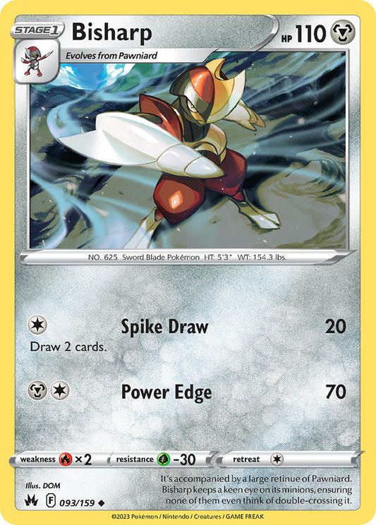 (093/159) Pokemon TCG Crown Zenith Single: Bisharp  Uncommon