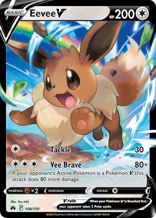 (108/159) Pokemon TCG Crown Zenith Single: Eevee V  Ultra Rare