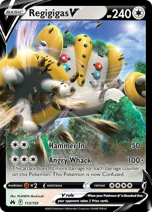 (113/159) Pokemon TCG Crown Zenith Single: Regigigas V  Ultra Rare