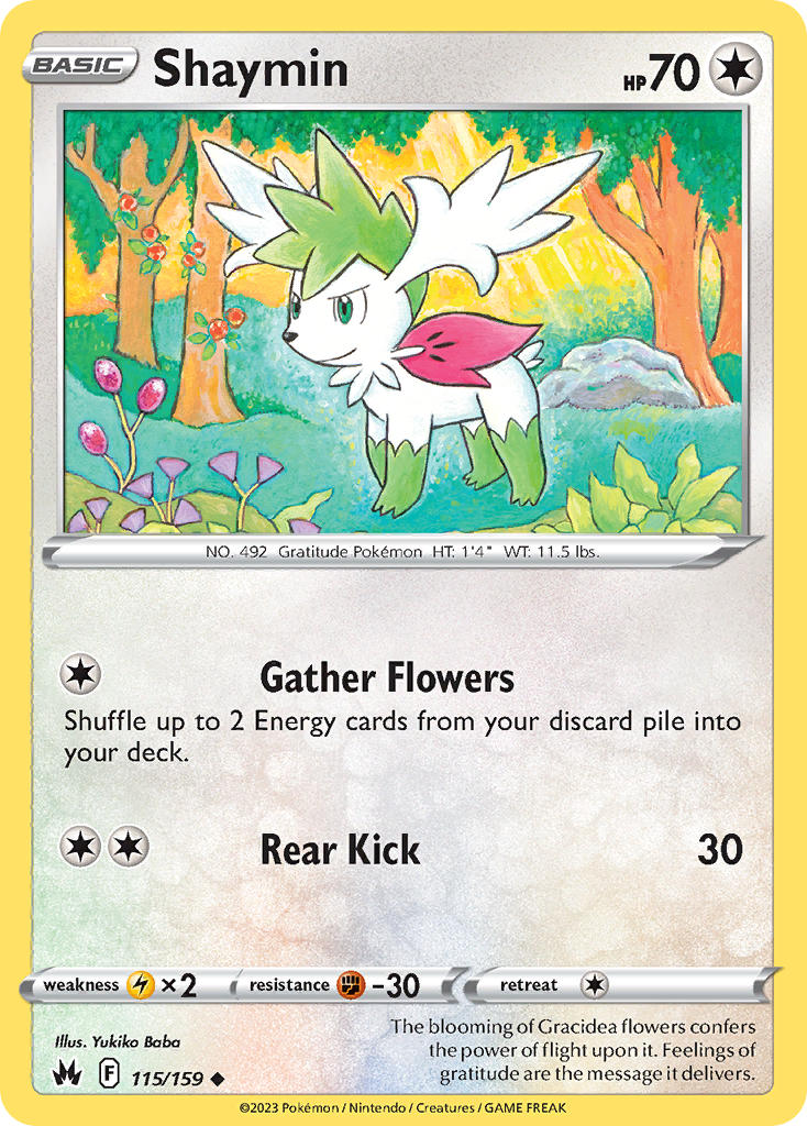 (115/159) Pokemon TCG Crown Zenith Single: Shaymin Reverse Holo Uncommon