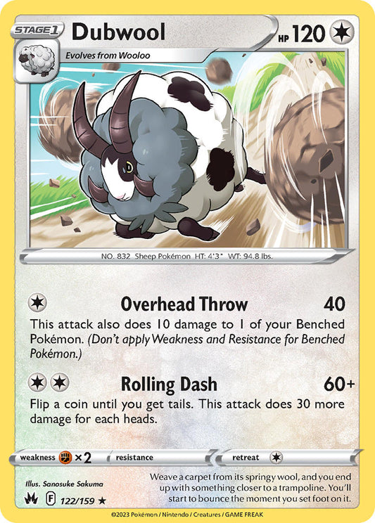 (122/159) Pokemon TCG Crown Zenith Single: Dubwool  Rare