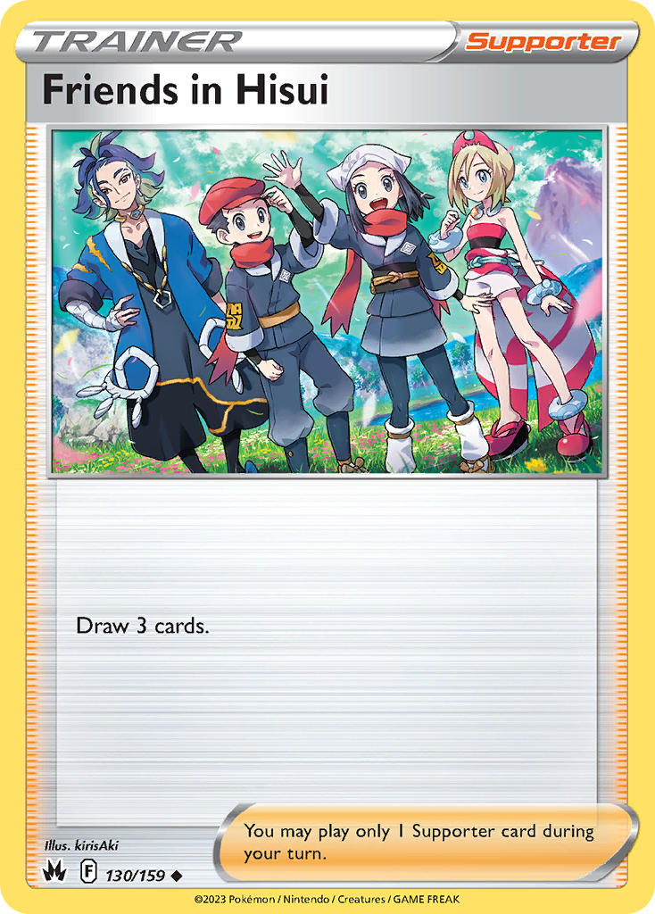 (130/159) Pokemon TCG Crown Zenith Single: Friends in Hisui Reverse Holo Uncommon