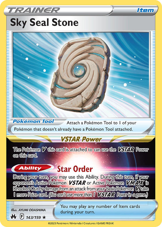 (143/159) Pokemon TCG Crown Zenith Single: Sky Seal Stone  Holo Rare