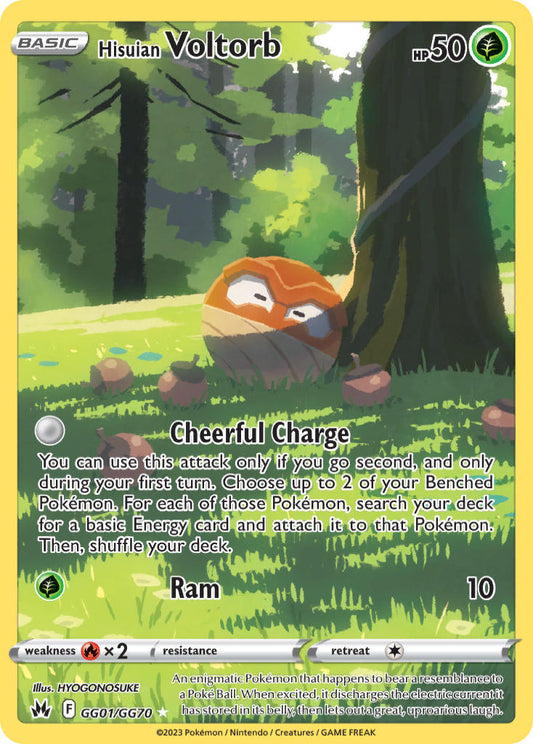 (GG01/GG70) Pokemon TCG Crown Zenith Single: Hisuian Voltorb  Holo Rare