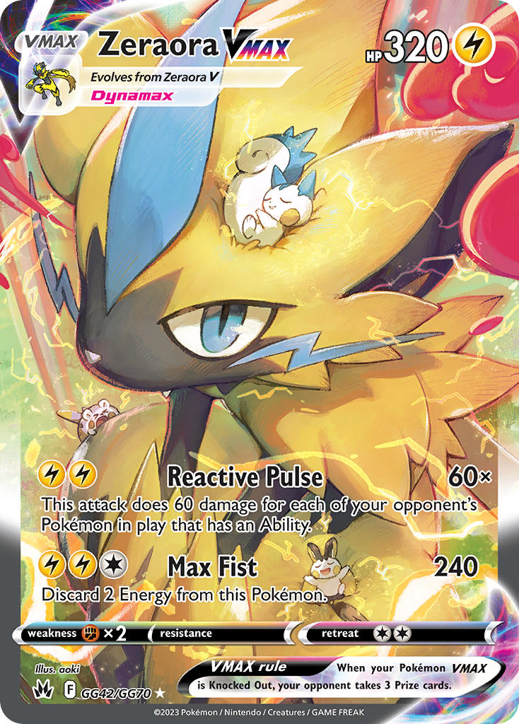 (GG42/GG70) Pokemon TCG Crown Zenith Single: Zeraora VMAX  Ultra Rare