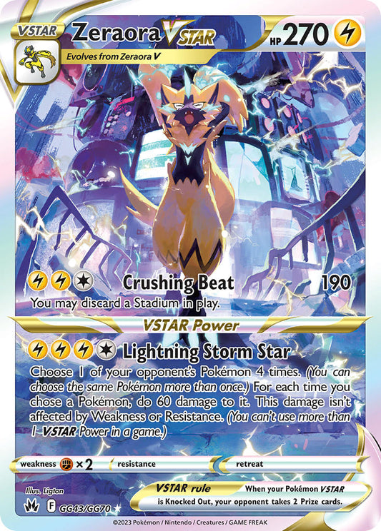 (GG43/GG70) Pokemon TCG Crown Zenith Single: Zeraora VSTAR  Ultra Rare