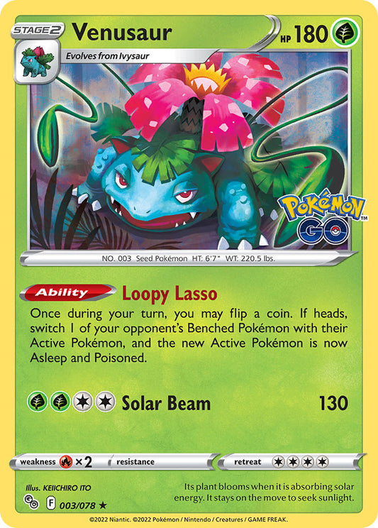 (003/078) Pokemon TCG Pok���mon GO Single: Venusaur  Holo Rare
