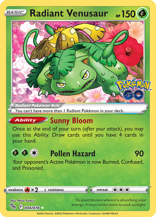(004/078) Pokemon TCG Pok���mon GO Single: Radiant Venusaur  Ultra Rare