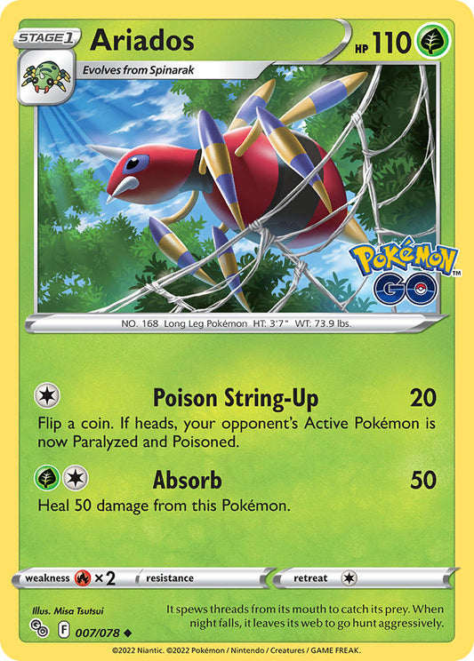 (007/078) Pokemon TCG Pok���mon GO Single: Ariados Reverse Holo Uncommon