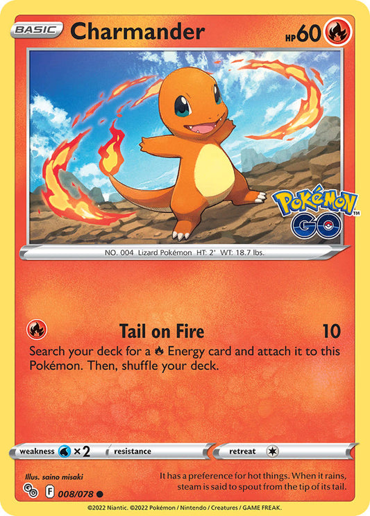 (008/078) Pokemon TCG Pok���mon GO Single: Charmander Reverse Holo Common