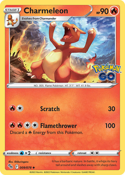 (009/078) Pokemon TCG Pok���mon GO Single: Charmeleon Reverse Holo Uncommon