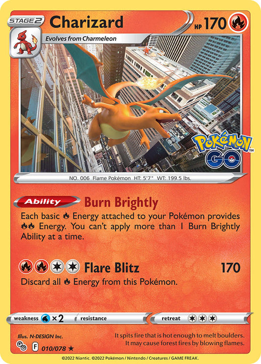 (010/078) Pokemon TCG Pok���mon GO Single: Charizard  Holo Rare