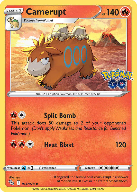 (014/078) Pokemon TCG Pok���mon GO Single: Camerupt  Uncommon
