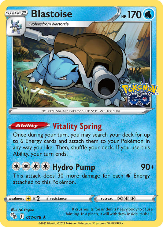 (017/078) Pokemon TCG Pok���mon GO Single: Blastoise Reverse Holo Holo Rare