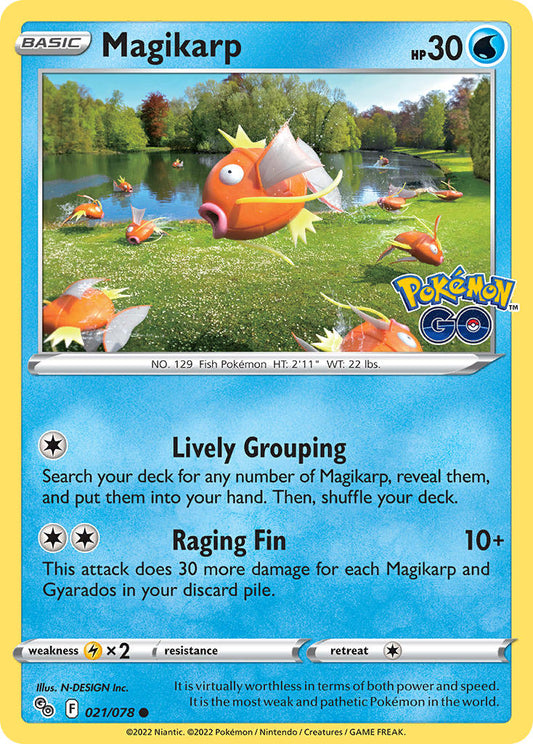 (021/078) Pokemon TCG Pok���mon GO Single: Magikarp Reverse Holo Common