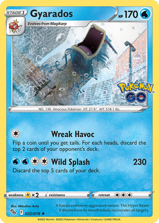 (022/078) Pokemon TCG Pok���mon GO Single: Gyarados Reverse Holo Holo Rare