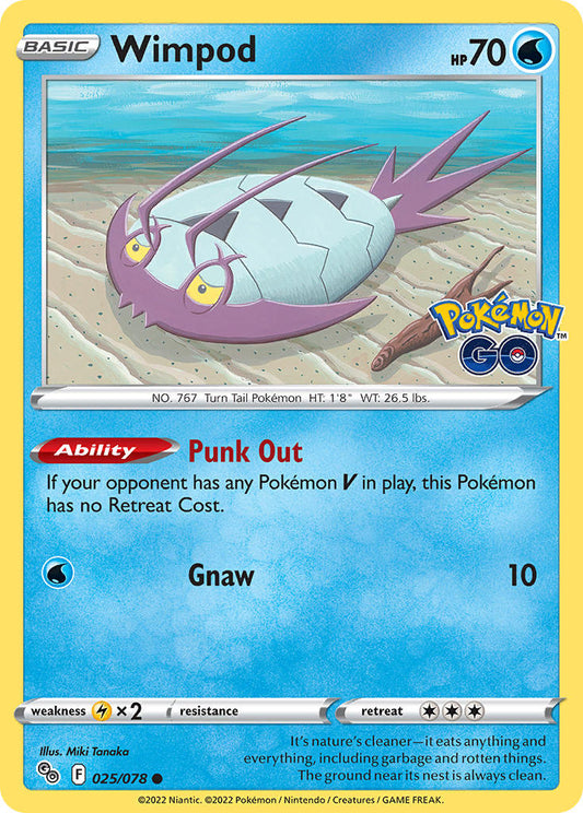 (025/078) Pokemon TCG Pok���mon GO Single: Wimpod Reverse Holo Common