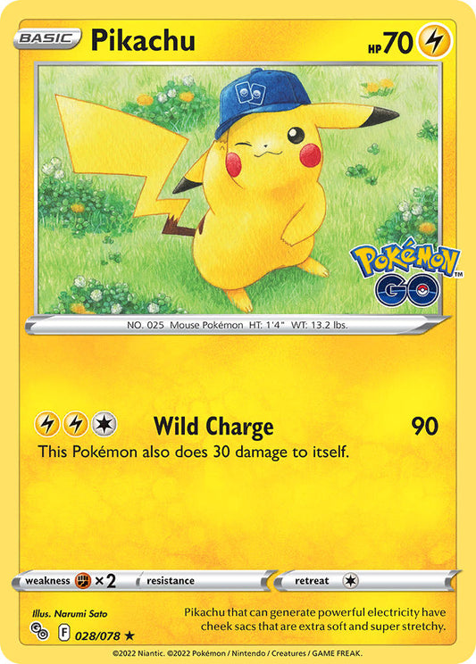 (028/078) Pokemon TCG Pok���mon GO Single: Pikachu  Holo Rare