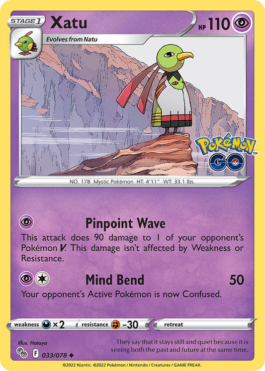 (033/078) Pokemon TCG Pok���mon GO Single: Xatu Reverse Holo Uncommon