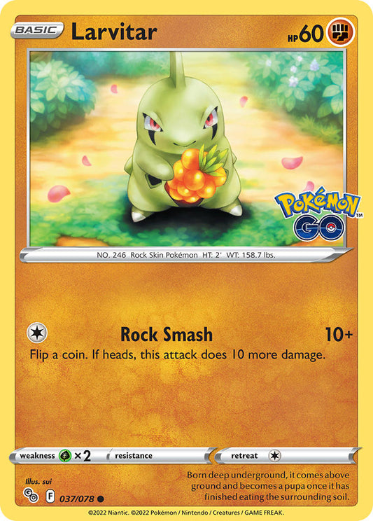 (037/078) Pokemon TCG Pok���mon GO Single: Larvitar Reverse Holo Common