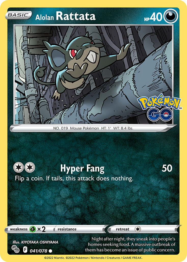 (041/078) Pokemon TCG Pok���mon GO Single: Alolan Rattata Reverse Holo Common