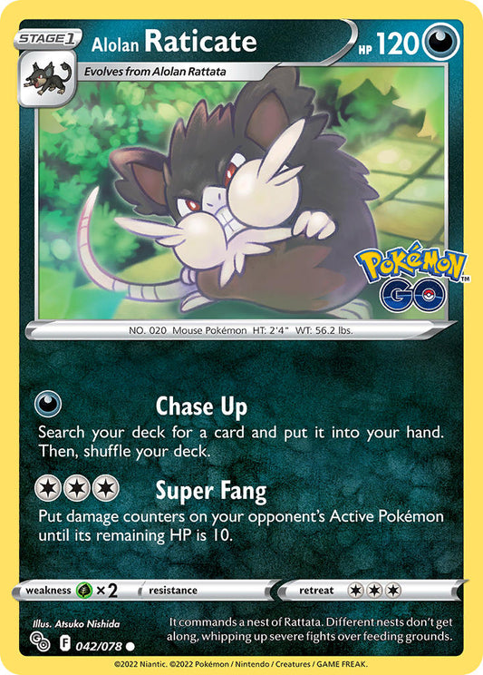 (042/078) Pokemon TCG Pok���mon GO Single: Alolan Raticate  Common