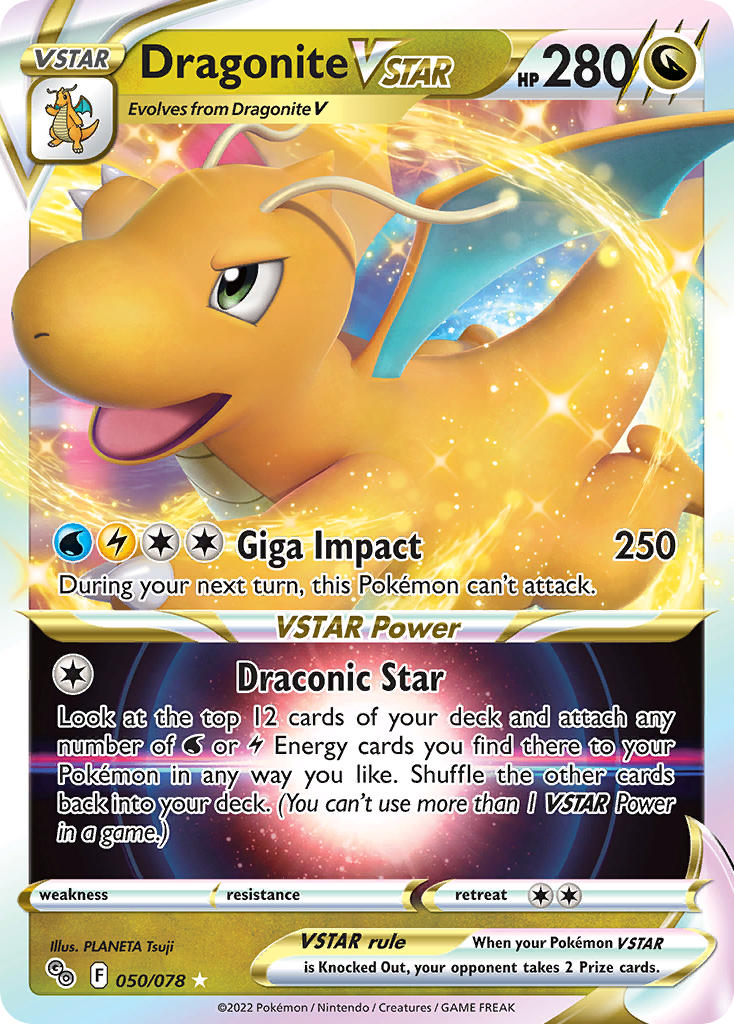 (050/078) Pokemon TCG Pok���mon GO Single: Dragonite VSTAR  Ultra Rare