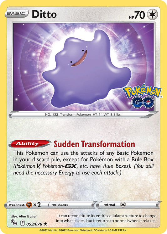 (053/078) Pokemon TCG Pok���mon GO Single: Ditto  Holo Rare