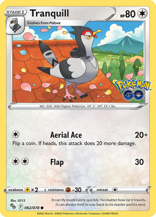 (062/078) Pokemon TCG Pok���mon GO Single: Tranquill Reverse Holo Common