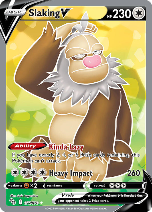 (077/078) Pokemon TCG Pok���mon GO Single: Slaking V  Ultra Rare