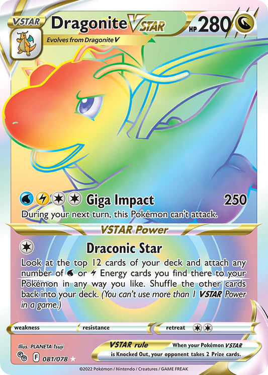 (081/078) Pokemon TCG Pok���mon GO Single: Dragonite VSTAR  Secret Rare