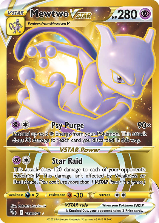 (086/078) Pokemon TCG Pok���mon GO Single: Mewtwo VSTAR  Secret Rare
