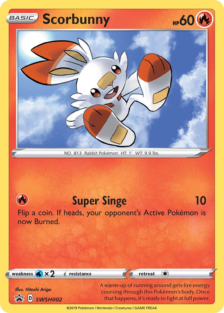 (002) Pokemon TCG SWSH Black Star Promos Single: Scorbunny  Promo