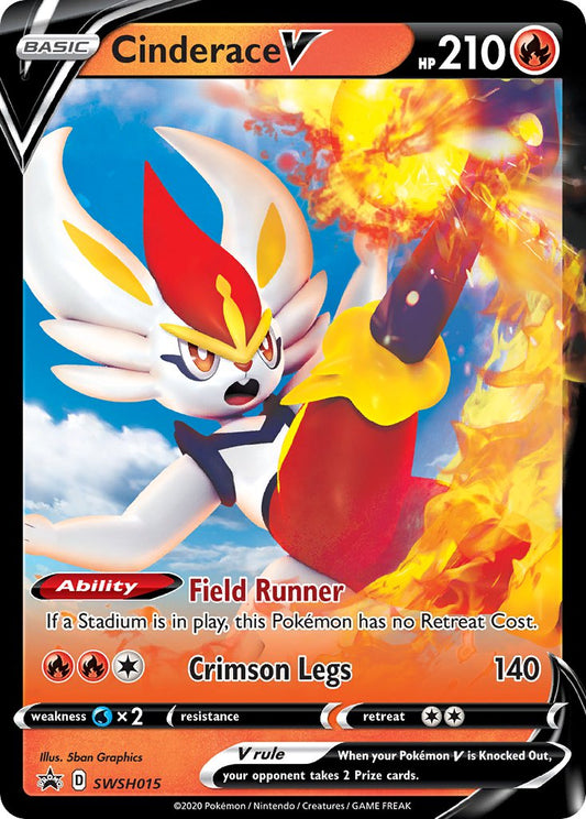 (015) Pokemon TCG SWSH Black Star Promos Single: Cinderace V  Promo