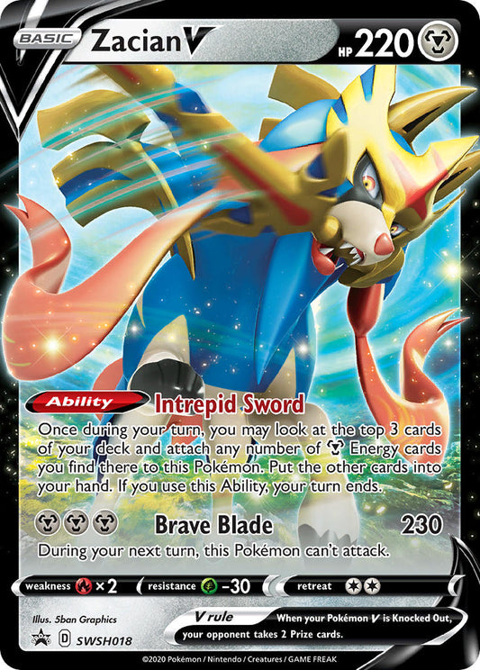 (018) Pokemon TCG SWSH Black Star Promos Single: Zacian V  Promo