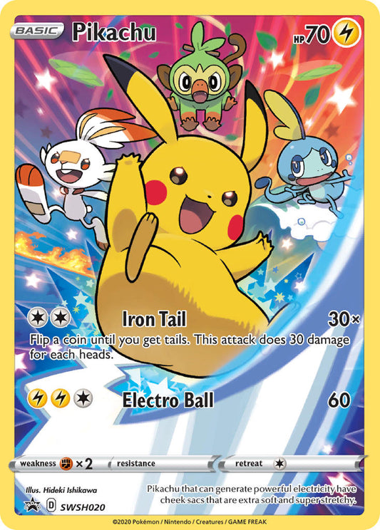 (020) Pokemon TCG SWSH Black Star Promos Single: Pikachu  Promo