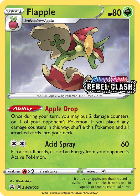 (022) Pokemon TCG SWSH Black Star Promos Single: Flapple  Promo
